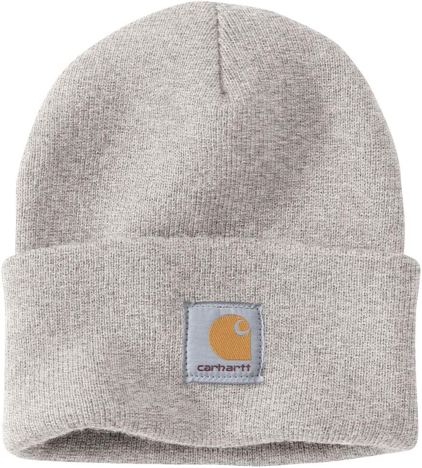 CARHARTT Men's Knit Cuffed Beanie, Alabaster Heather, OFA Fashion