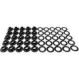 C.S. Osborne 25 Sets Black Grommets & Plain Washers #B1-0 (1/4" Hole)