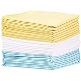 AmazonBasics Blue ,Yellow and White Suede Cleaning Cloth, 24-Pack