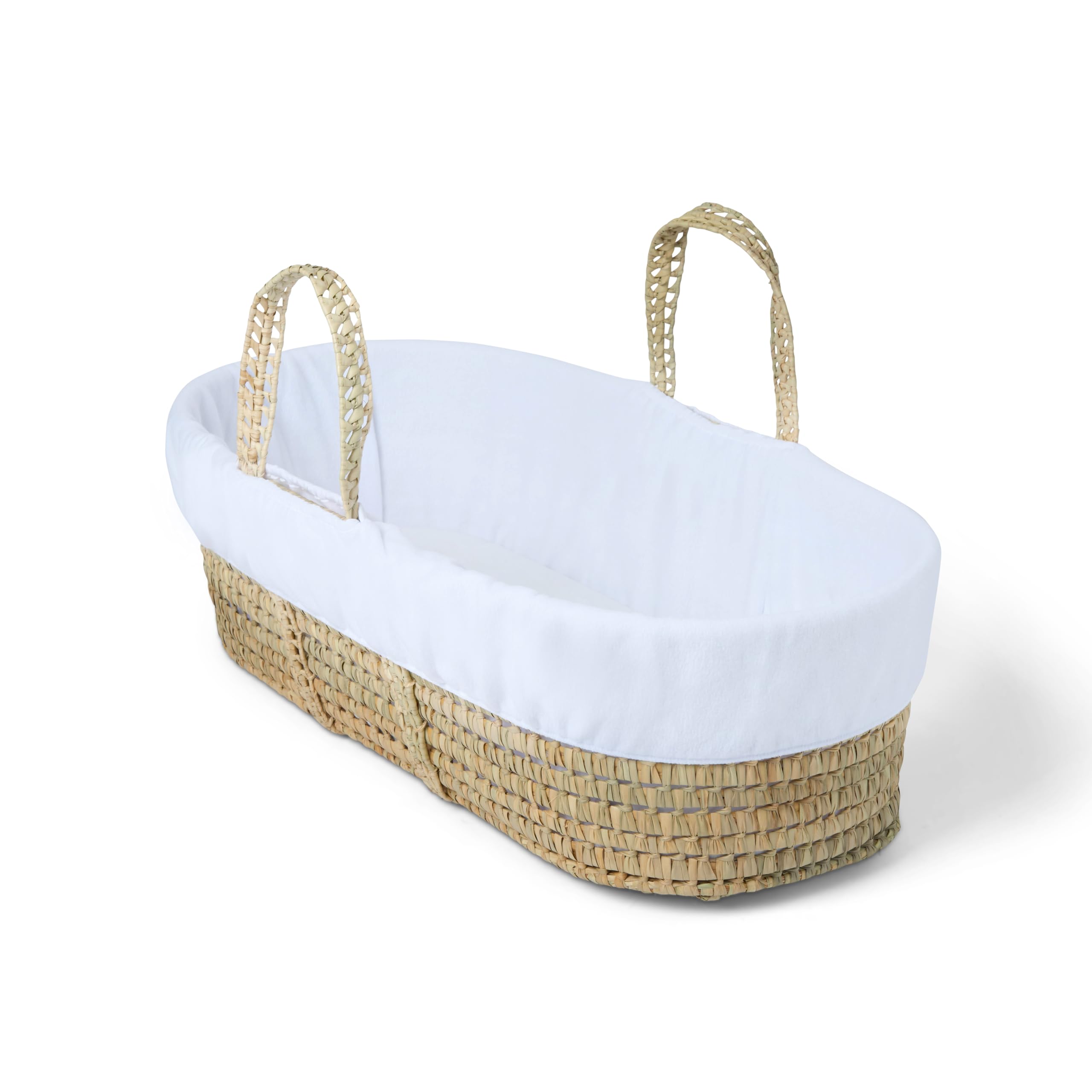 Clair de Lune Fleece Liner/Dressing for Palm and Wicker Moses Baskets (White)