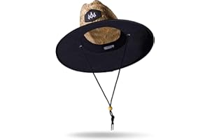 HEMLOCK HAT CO. Straw Hat for Men & Women | Lifeguard Hat, Beach Hat & Sun Hat | UPF 50+ Wide Brim for Sun Protection | One Size | Hemlock
