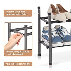 STORAGE MANIAC Expandable Shoe Rack, 8 Pairs