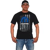 JH DESIGN GROUP Men's Mopar Logo T Shirt American Flag Crew Neck Shirt