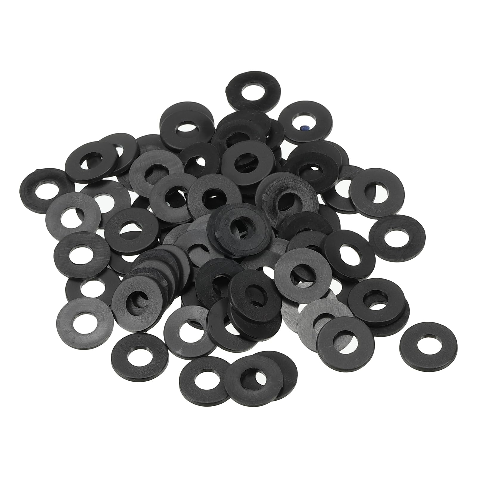 PATIKIL M4 Nylon Flat Washer, 120 Pack 4mm ID 9mm OD 1mm Thick Sealing Spacer Gasket Ring for Faucet Pipe Water Hose Fastener Bolt, Black
