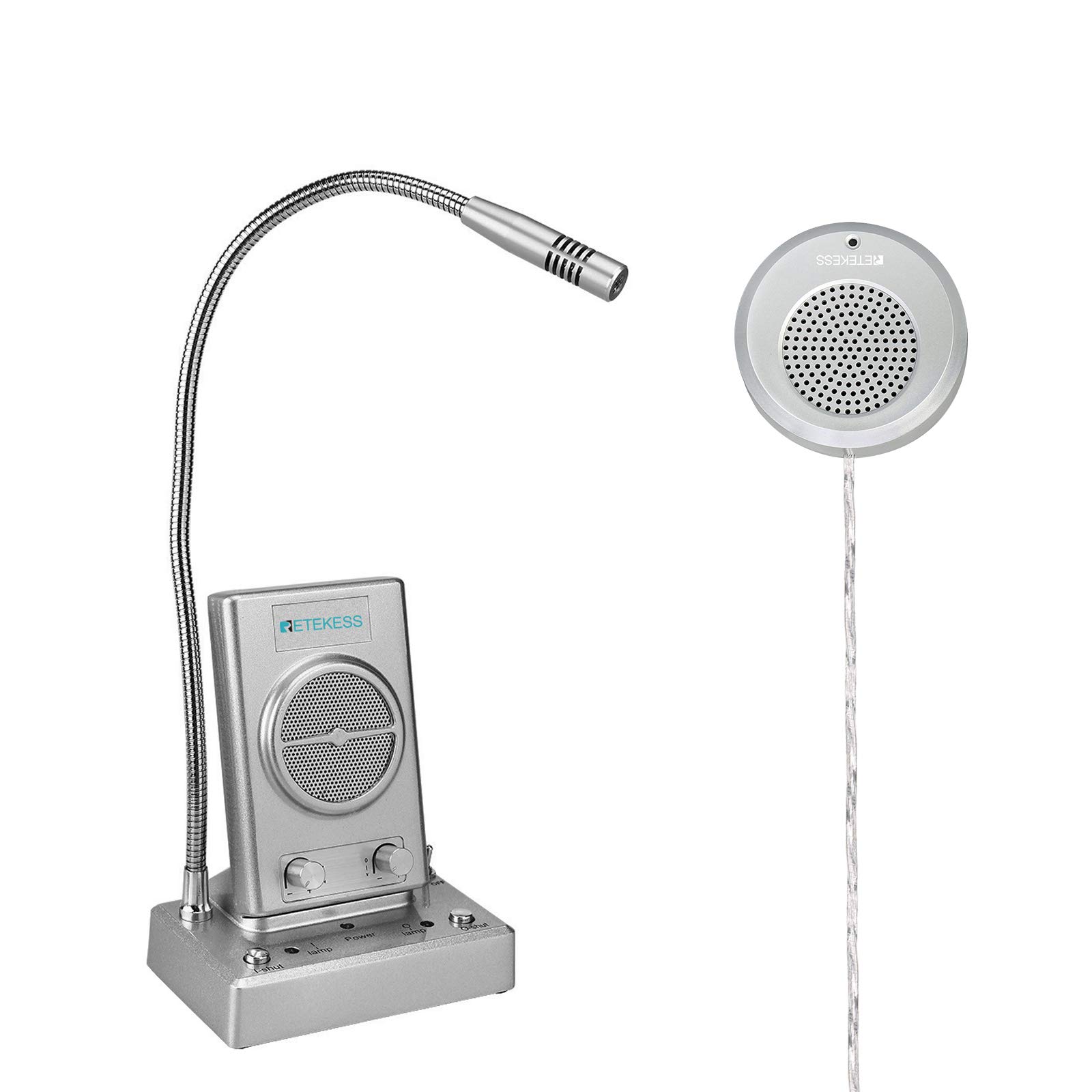 Photo 1 of Retekess TW102 Window Microphone Speakers, Window Intercom System, 8M Cable with Loud Outer Speaker, Intercom System for Business, Bank, School, Hospital