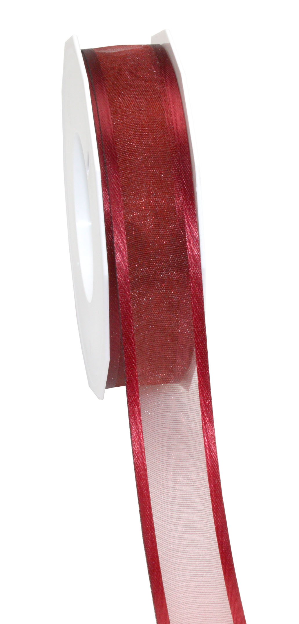 C.E. Pattberg Präsent - Marseille Wired Organza Ribbon Bordeaux 25 mm width, 25 m length — image 1