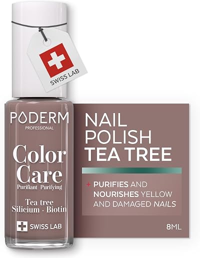 PODERM Nail Care Polish with Tea Tree Taupe 8ML Podiatrist Designed