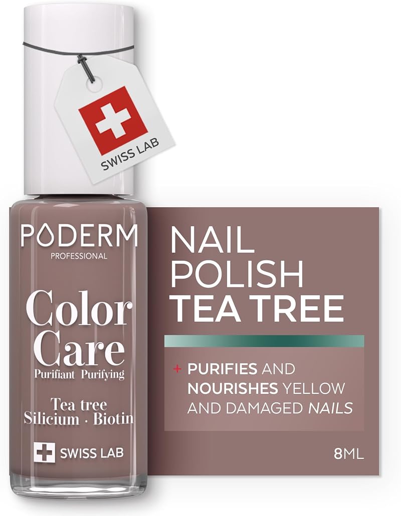 PODERM Nail Care Polish with Tea Tree Taupe 8ML Podiatrist Designed