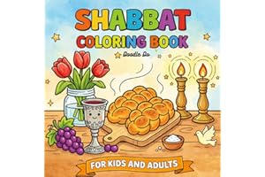 Shabbat Coloring Book: Jewish Shabbat & Shabbos Coloring Book for Adults and Kids | Candles, Challah, Kiddush and Family Shab