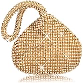 VISTATROY Women's Evening Bag Sparkly Rhinestone Purse Triangle Designer Chain Clutch Purse Bag Party Prom Wedding Purse