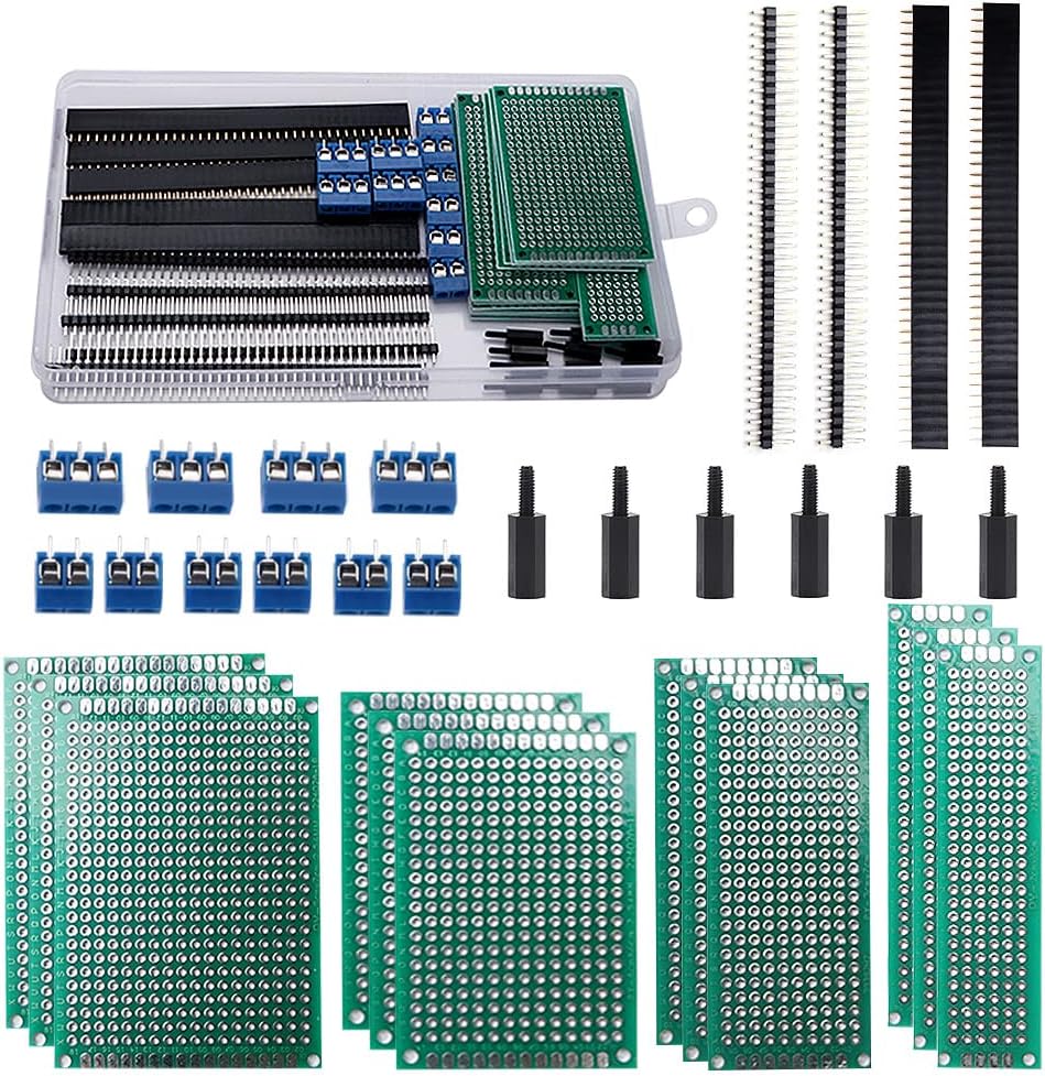 VooGenzek 38 PCS PCB Board Kits 22 Double Sided Prototyping Boards 16 Nylon