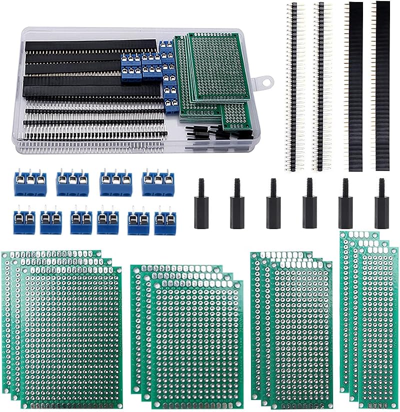 VooGenzek 38 PCS PCB Board Kits 22 Double Sided Prototyping Boards 16 Nylon