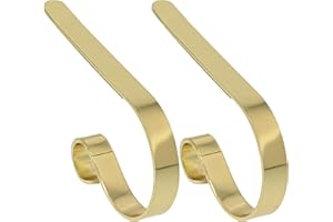 Haute Decor The Original MantleClip® Stocking Holder - 2 Pack (Brass)