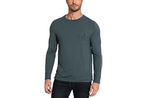 GYS Bamboo Viscose Men's Long Sleeve Shirts Casual Crew Neck Pajama Tops