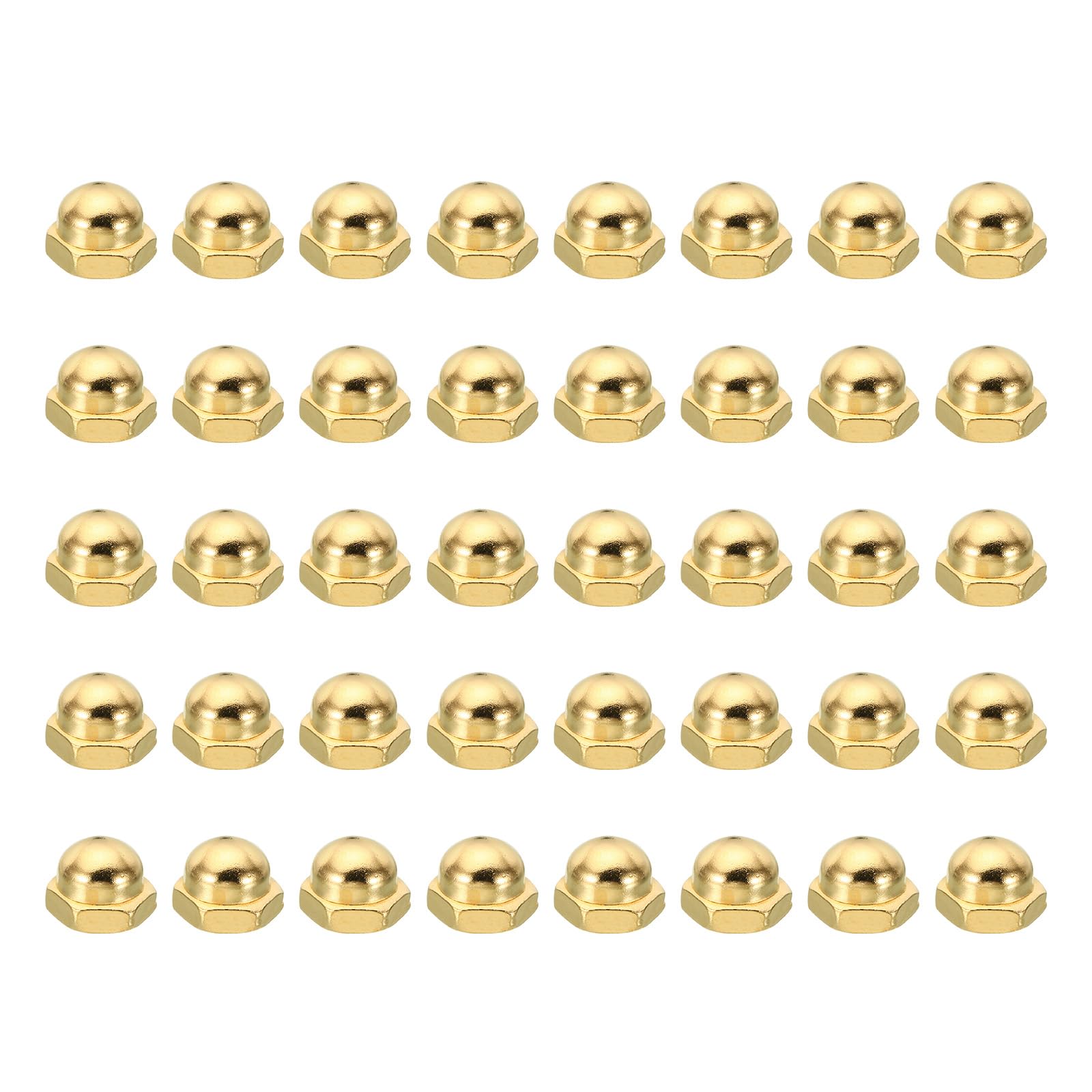 PATIKIL M10x1.5 Acorn Hex Bolt Covers, 40 Pcs Dome Head Carbon Steel Covers Caps Hexagon Decorative Cap Nuts for Home Repair, Industrial Equipment Fasteners, Gold Tone