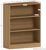 Vida Designs Cambridge 3 Tier Low Bookcase Oak Wood Shelving Unit view 3