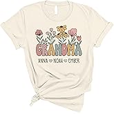 Mothers Day Shirts Custom Gifts for Mom, Personalized Shirts for Women