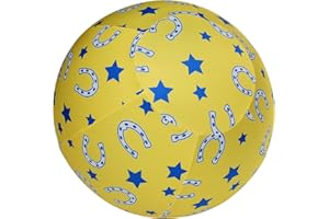 Horzmetnex 30 Inch Horse Ball Cover, Mega Ball Cover,Herding Ball Cover for Horses (Bright Yellow Horseshoe Pattern, 30inch)