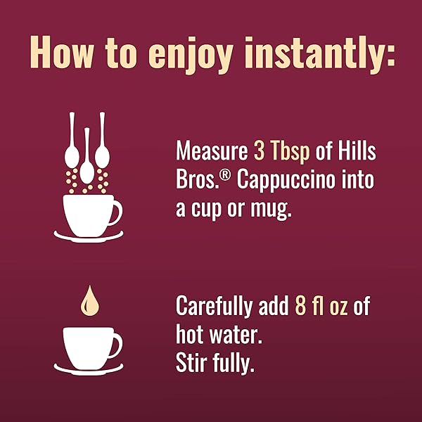 HILLS BROS. CAPPUCCINO MIX – RICH, FROTHY COFFEEHOUSE-TASTING INSTANT DRINK MIX – QUICK AND EASY PREPARATION – PERFECT FOR HOT & ICED DRINKS & CREAMING COFFEE – FRENCH VANILLA, 1 PACK OF 16OZ