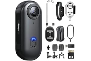 SHPTDJTIC Body Camera 4K, POV Pro 4K,Wearable Camera with 360°Rotatable Clip & Magnetic Clip,120 Minutes for Recording,Take for Lecture, Traveling,Pet Walking and Outdoors Activities (4K-P-64G)