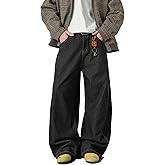 Baggy Hip Hop Jeans for Men Wide Leg Skater Denim Pants Casual Loose Fit Long Trousers