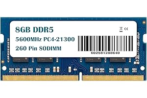 8GB (1x8GB) DDR5 5600MHz PC4-21300 - Non-ECC Unbuffered 1.2V CL19 260 Pin SODIMM Laptop Notebook PC Computer Memory RAM Modul