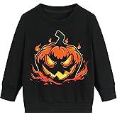 Kids Halloween Sweatshirt Boys Girls Pumpkin Graphic Long Sleeve Shirt Glow in the Dark Skeleton Outfit Tops 2-7T