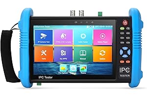 Koolertron 7" IPS Touch Screen 4K H.265 IP Camera Tester - IPC-9800 Plus,CCTV, CVBS, Analog Tester, Built-in WiFi, POE, HDMI, RJ45 TDR, Dual Window, 8GB TF Card, Firmware