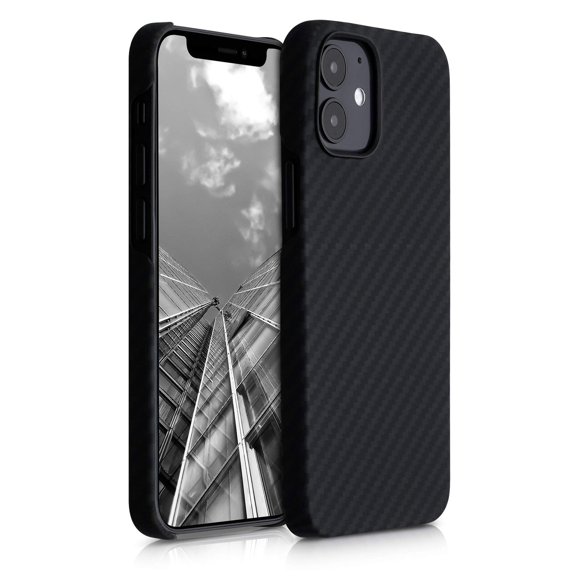 kalibri Aramid Fiber Case Compatible with Apple iPhone 12 mini - Case Super Slim Strong Protective Phone Cover - Black Matte