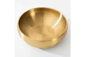 Rliguanrui 7.4 inch Gold Decorative Bowl for Home Decor - Modern Fruit Bowl for Kitchen Counter, Key Catch All & Entryway Table Centerpiece, Stylish Golden Finish