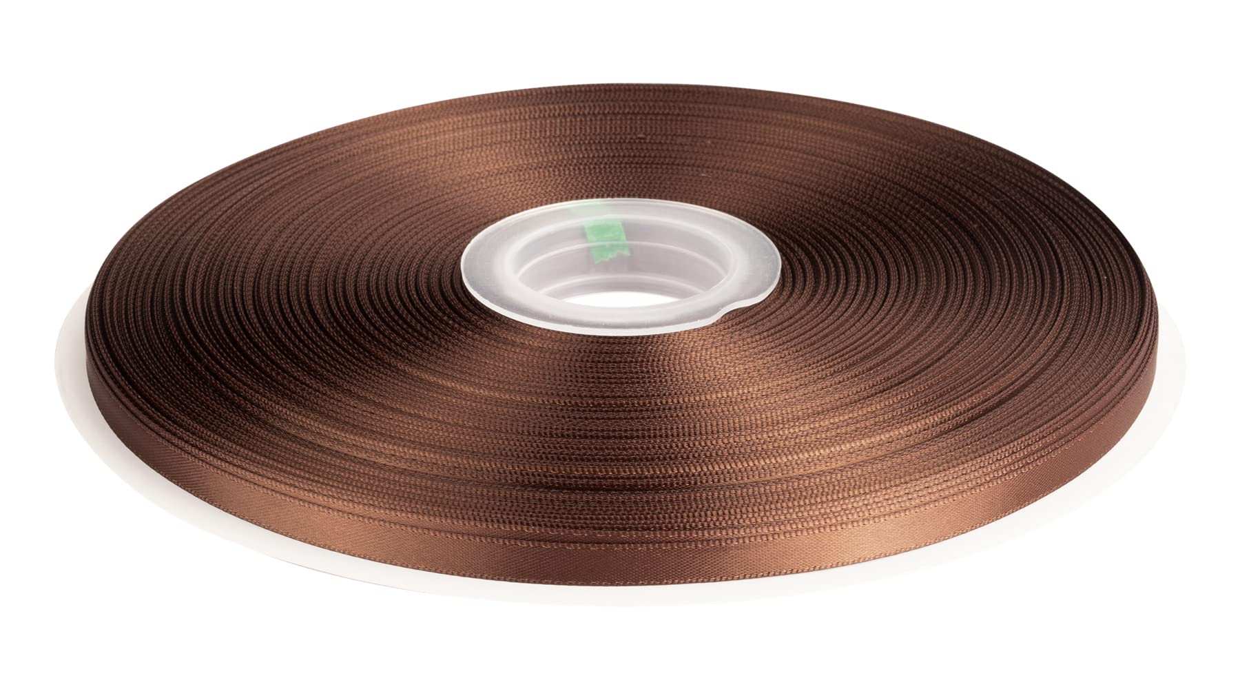 Double Faced Satin Ribbon, 6mm X 91M, Solid Polyester Ribbon for Gift Wrapping, Crafts, Wedding Party Ceremony Decoration, Floral Arrangement, Sewing (Brown)