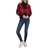Nautica Womens Buffalo Check Warm Cowl Neck Pullover