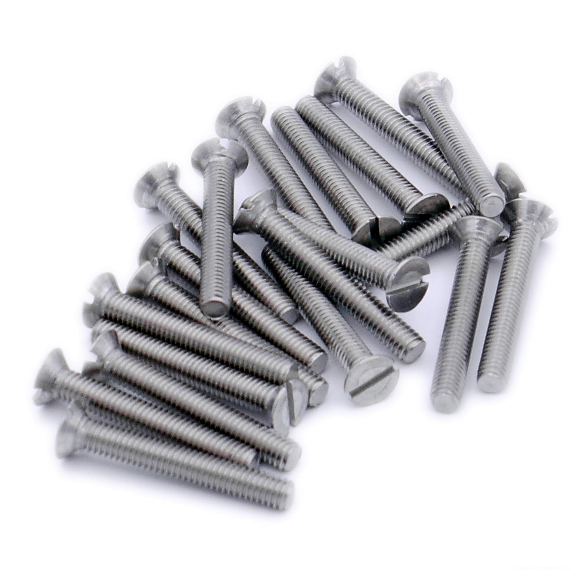 M3 (3mm x 18mm) Slot Countersunk Machine Screw (Bolt) - Stainless Steel (A2) (Pack of 20)