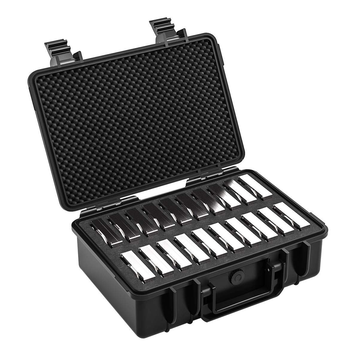 ORICO 20 Bay Hard Drive Suitcase, Multi-Protection HDD Storage Case for 3.5 inch Hard Disks, Anti-Static,Shockproof, Anti-Moisture