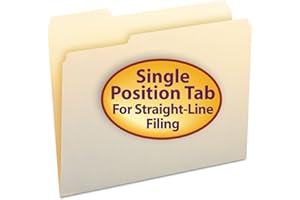 Smead Folder, Letter, 11 Point, 1/3 Cut #1 Tab, Manila, 100 Per Box (10331)