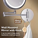 Amelar 8In Wall Mounted Makeup Mirror 20X Magnification LED 3 Color Lights view 5
