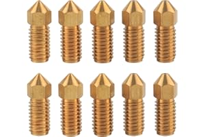 ENOMAKER 3D Printer Brass Nozzle Extruder Tips for AnkerMAKE M5 0.2,0.4,0.6,0.8,1.0mm(Variety Pack of 10)