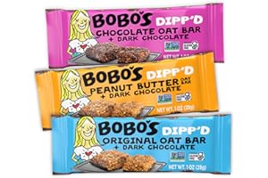 Bobo's Dipp’d Bars Variety Pack, Original Chocolate Chip (10 bars), Peanut Butter Chocolate Chip (10 bars) and Double Chocolate (10 bars) (30 ct Case), Healthy Everyday Snack