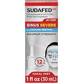Sudafed OM Sinus Severe No Drip Nasal Spray with Cooling Menthol, Maximum Strength Sinus Decongestant for Fast Congestion &amp; Pressure Relief, Oxymetazoline HCl .05% Nose Spray, 1 fl. oz