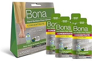 Bona Multi-Surface Floor Cleaner Concentrate, Lemon Mint Scent, 1 fl oz, Pack of 4 (Makes 128 fl oz) Spray Mop and Spray Bottle Refill – For Use on Stone, Tile, Laminate, and Vinyl Floors