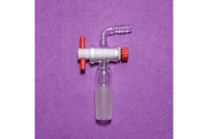 Nanshin Vacuum Adapter 90 Bend with PTFE Stopcock, Glass Valve, 24/40