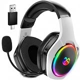Tatybo Gaming Headset for PS5 Wireless: Gaming Headphones with 2.4GHz Bluetooth 5.3 for PS4, PC, Wireless Gaming Headset with 360°Adjustable ENC Mic for Switch, Phone, Audifonos Inalambricos