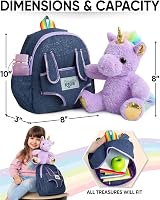 Naturally KIDS Purple Unicorn Backpack for Girls Toddler Gifts view 3