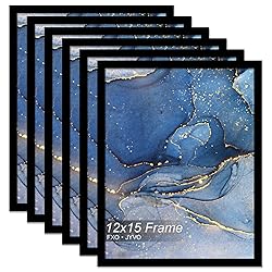 Fxojyvo 12x15 Picture Frame Set of 6, Black Frame