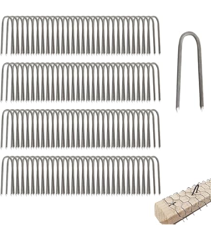 100 Set Wire Fence Fasteners For Wood - 2 Inch Rust-Proof Fencing Staples With Hex Adapter