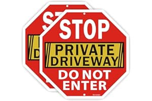 LXYSIGN Stop Sign, Do Not Enter Private Driveway Sign, 12" x 12" x 0.04" Reflective Aluminum sign, Fade Resistant Durable UV and Octagon Shaped, Easy Mounting 2Pack
