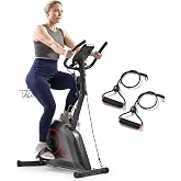 Sunny Health &amp; Fitness Smart Magnetic Upright Exercise Bike for Home Cardio | Free SunnyFit App Connectivity, Adjustable Resistance, Custom Riding Position, Wide Inseam Range, Up to 300LB Capacity