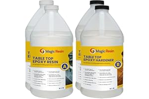 Epoxy Resin for Table Tops & Art | 4 Gallon (15.2 L) | Premium Quality | High Gloss Thick Clear Coat | for Table Tops, Bar To