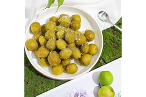 RETBST Instant pickled crispy green plums 400g/can，Sour and Sweet Crispy Green Plums，Juicy Small Peach Snack,Sugar pickled plum，Vegan,cold fruit candied,Hand marinated fruits (1 can)