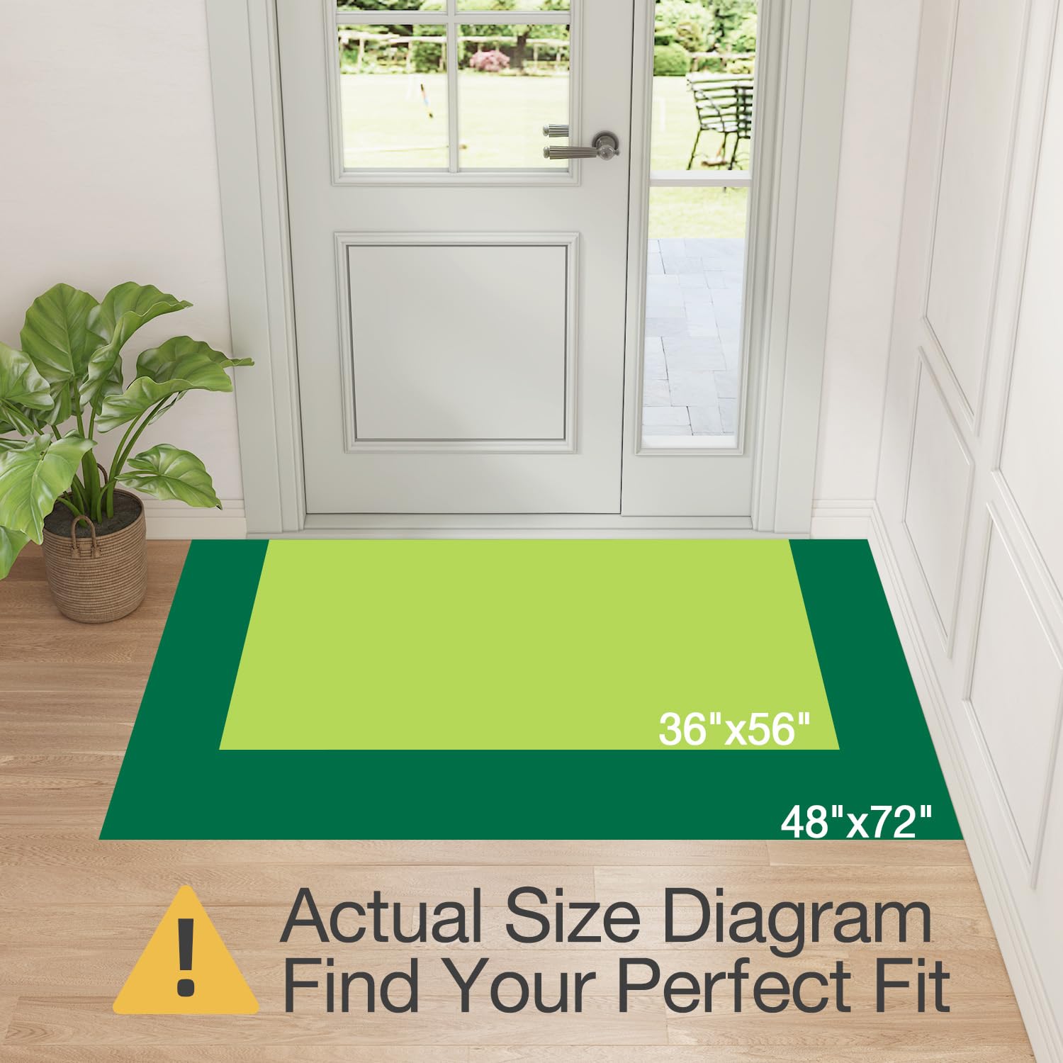 Condition photo showing New/Like New for lumi ultra thin door mat for entryway, 36"x56" low profile non slip rubber backing indoor doormat, e